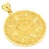 14k Gold Large Aztec Calendar Pendant