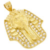 10k Gold Iced Out King Tut Pendant