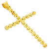 10k Gold Beaded Moon Cut Cross Pendant