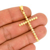 10k Gold Beaded Moon Cut Cross Pendant