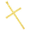 10k Gold Large Beaded Moon Cut Cross Pendant