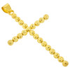 10k Gold Medium Beaded Moon Cut Cross Pendant