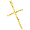 10k Gold Medium Beaded Moon Cut Cross Pendant