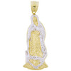 10k Gold Large Hollow Virgin Mary Pendant