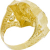 10k Gold Greek Key Bezel Medusa Ring