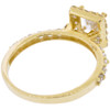 10k Gold Simulated Diamond Princess Cut Engagement Ring