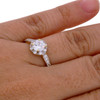 10k Gold Simulated Diamond Bezel Style Engagement Ring