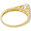 10k Gold Simulated Diamond Pyramid Style Engagement Ring