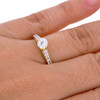 10k Gold Simulated Diamond Pyramid Style Engagement Ring