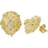 10k Gold 3d Lion Earrings