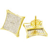 10k Gold Diamond Hip Hop Kite Earrings