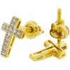 10k Gold Diamond Cross Earrings