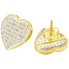 10k Gold Diamond Pave Heart Earrings