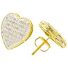 10k Gold Diamond Pave Heart Earrings