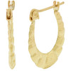 10k Gold Hollow Textured  Hoop Earrings