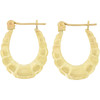 10k Gold Hollow Textured  Hoop Earrings