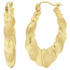 10k Gold Hollow Braided Heart Hoop Earrings