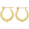 10k Gold Hollow Accent Heart Hoop Earrings
