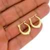 10k Gold Hollow Accent Heart Hoop Earrings