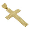 10k Gold Diamond Cut Cross Pendant