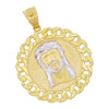 10k Gold Cuban Bezel Jesus Piece Pendant
