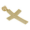 10k Gold Convex Cross Pendant