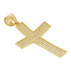 10k Gold Convex Cross Pendant