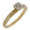 14k Gold Diamond Illusion Set Solitaire Engagement Ring