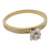 14k Gold Diamond Illusion Set Solitaire Engagement Ring