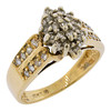 10k Gold Diamond Cluster with Accents Ring