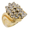 10k Gold Diamond Wave Cluster Cocktail Ring
