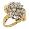 14k Gold Diamond Swirl Cluster Cocktail Ring