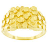 10k Gold Square Style Diamond Cut Nugget  Ring