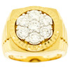 14k Gold Diamond 7 Stone Cluster Ring