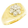 14k Gold Diamond 7 Stone Cluster Pinky Ring