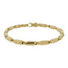 Hollow 10k Gold Polished Bullet Link Bracelet