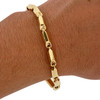 Hollow 10k Gold Polished Bullet Link Bracelet