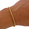 Hollow 10k Gold Rope Link Bracelet
