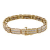 Solid 10k Gold Diamond 2 Row Box Link Bracelet