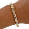 Solid 10k Gold Diamond 2 Row Box Link Bracelet