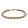 Solid 10k Gold Ruby and Diamond Alternating Stone Tennis Bracelet