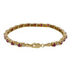 Solid 10k Gold Ruby and Diamond Alternating Stone Tennis Bracelet