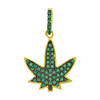 .925 Silver Green Weed Leaf Pendant