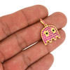 .925 Silver Pink Stone Arcade Ghost Pendant