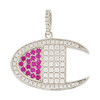 .925 Silver Clear and Pink Champion Pendant