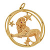 14k Gold William Ruser Lion with Stars Pendant