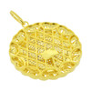 .925 Silver Cuban Link Bezel Medallion Pendant