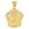 10k Gold Iced Out Medusa Head Pendant