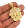 10k Gold Iced Out Medusa Head Pendant