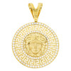 10k Gold Greek Key Cut Out Medusa Medallion Pendant